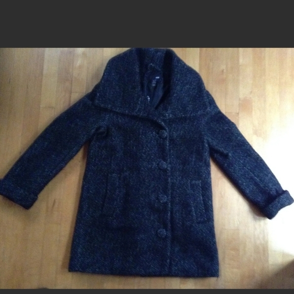 H&M Women's Peacoat Size 4 Wool Blend Black/Gray - Picture 12 of 12